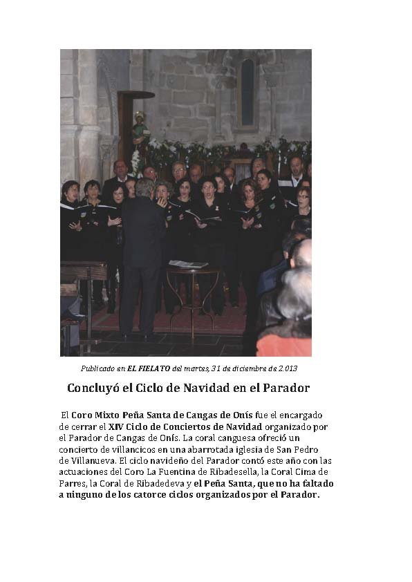 CONCIERTO de VILLANCICOS en el PARADOR
