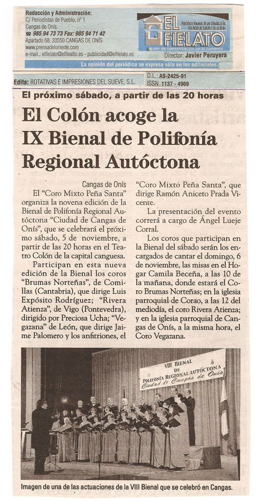 IX BIENAL DE POLIFONÍA REGIONAL AUTÓCTONA 