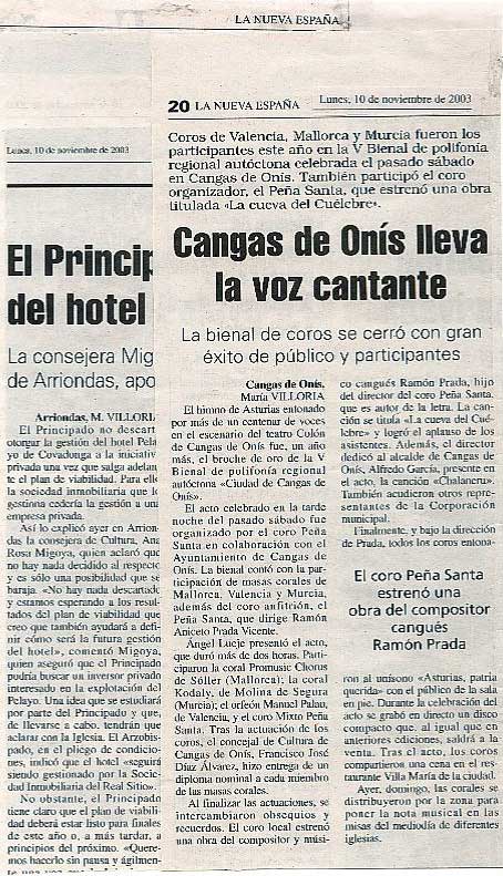 Recorte en La Nueva España